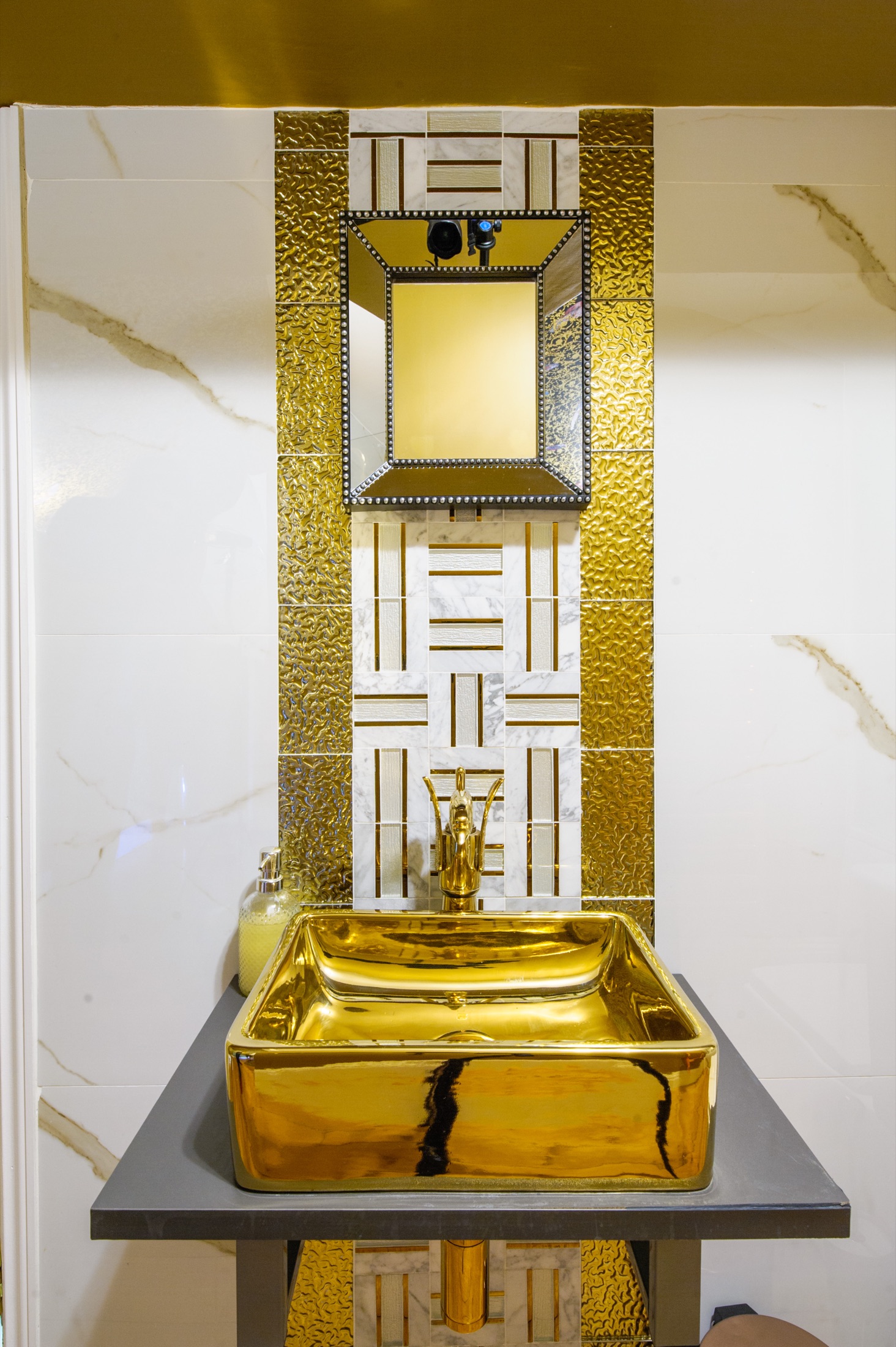 Gold Bathroom at The Executive Suite, Saffron Walden